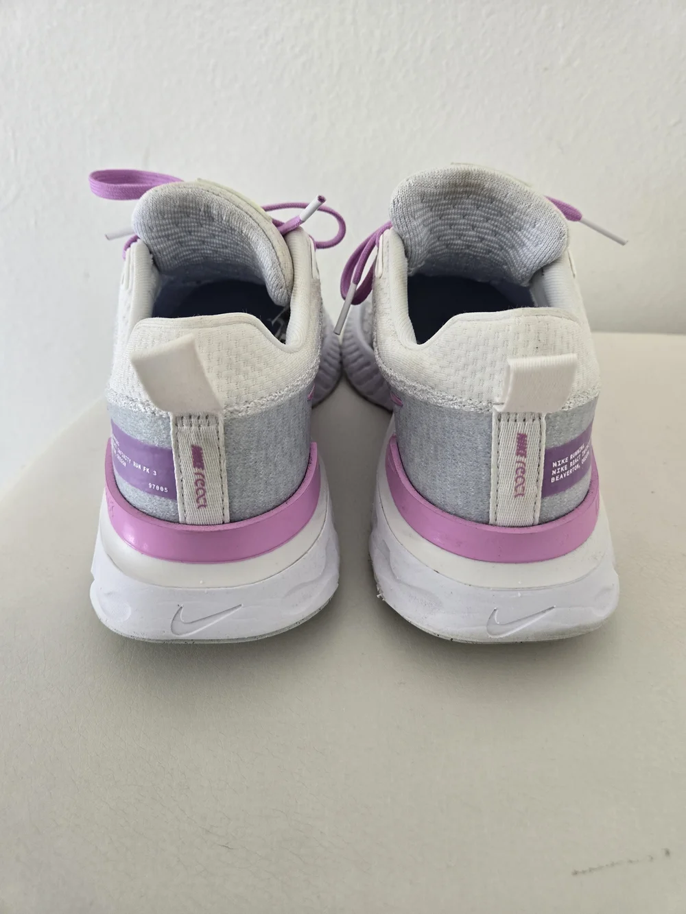 Nike React Infinity Run Flyknit 3 Gray/Purple/White DZ3016-100 Size US7.5/EU38.5